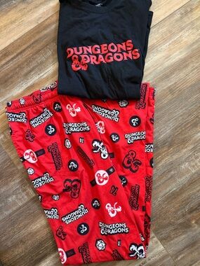 Men’s Red and Black Pajama Set Dungeon’s & Dragons Size XL